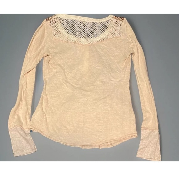 Miss Me Womens Long Sleeve Shirt XS Cream Lace Back Sequins Aztec Southwestern - Picture 2 of 11